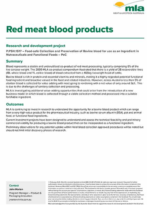 Red meat blood products