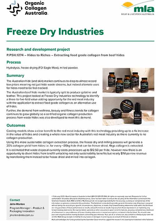 Freeze dried industries