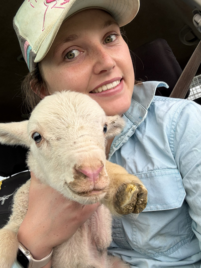 Gabby and lamb